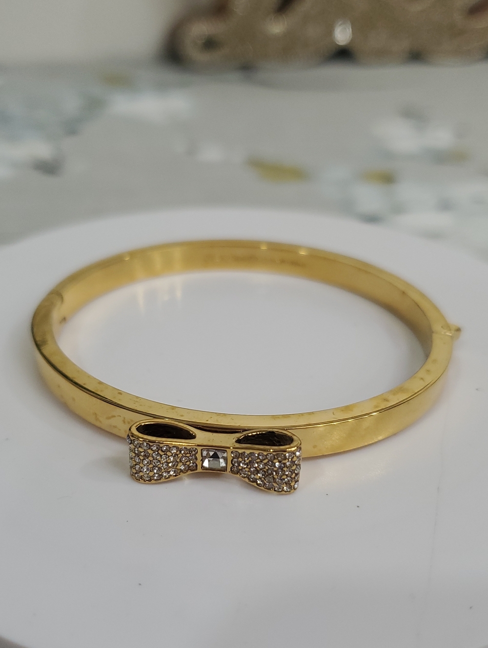 kate spade Gold Bow Pavé Crystal Bangle Bracelet